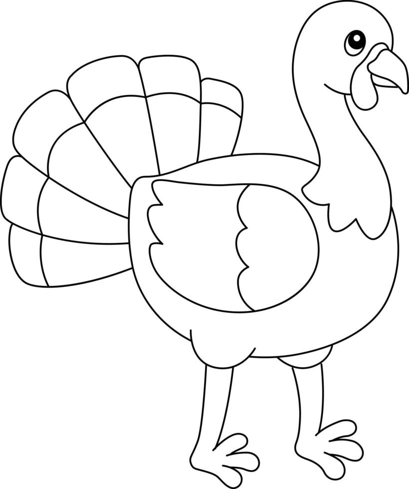 Thanksgiving kalkoen pelgrim geïsoleerd kleurplaat vector