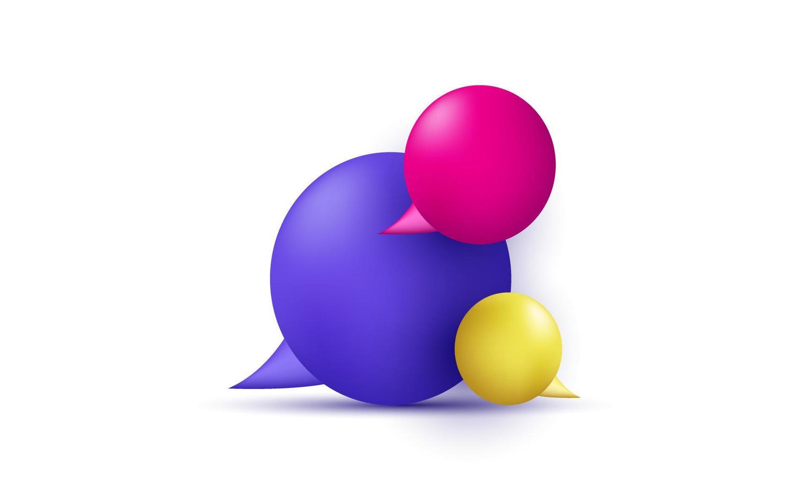 unieke 3D-pictogram drie bubble kleurrijke geïsoleerd op vector