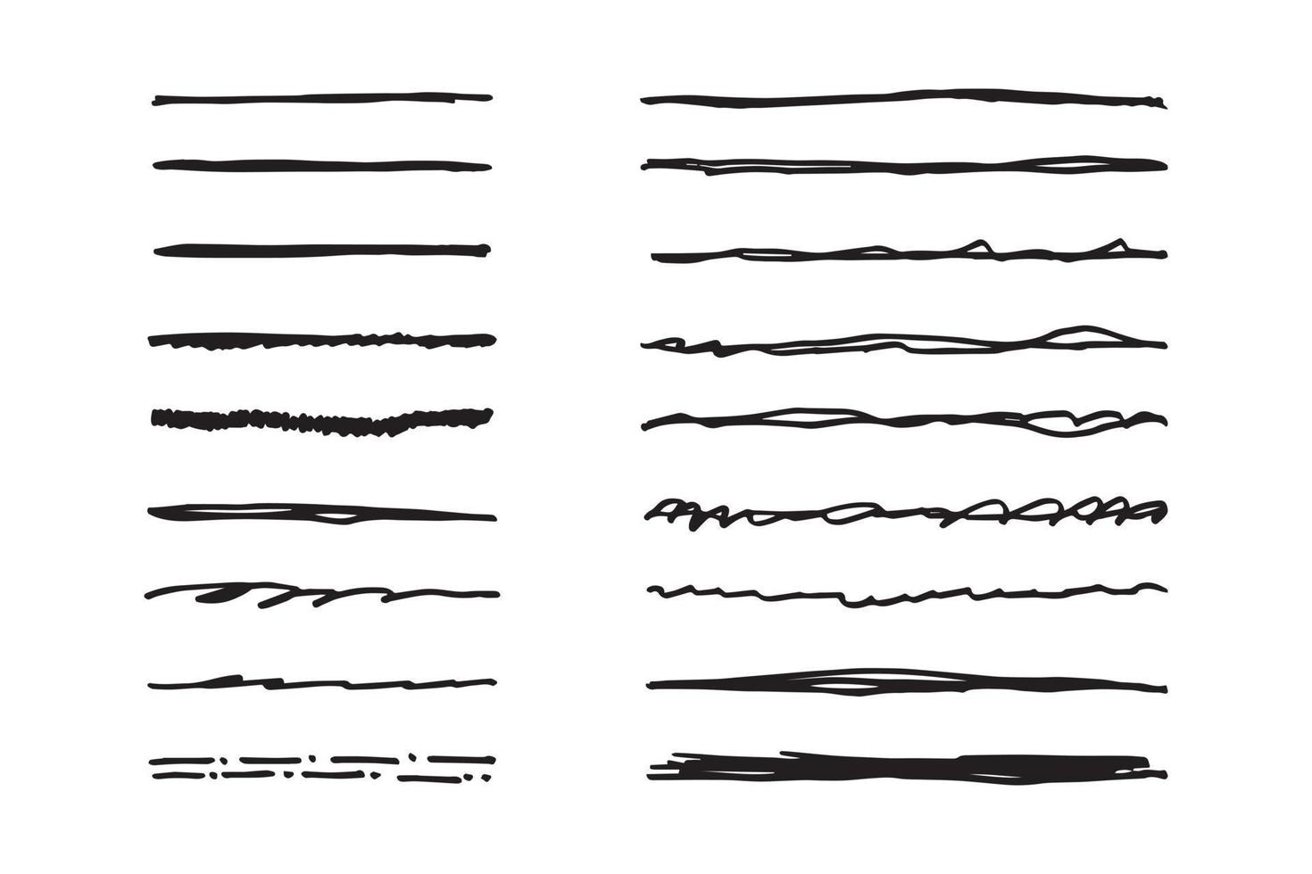 vector set hand getrokken onderstrepen.