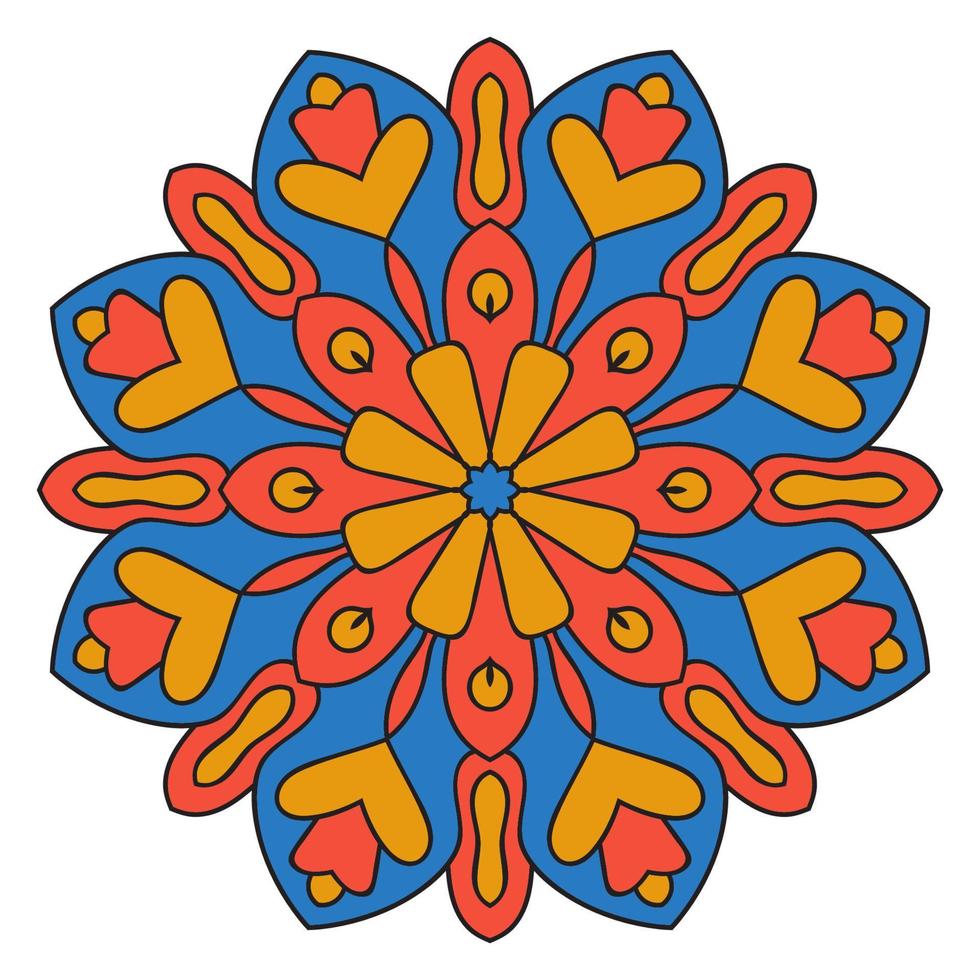 schattige mandala. sier ronde doodle bloem geïsoleerd op een witte achtergrond. geometrische decoratieve sieraad in etnische oosterse stijl. vector