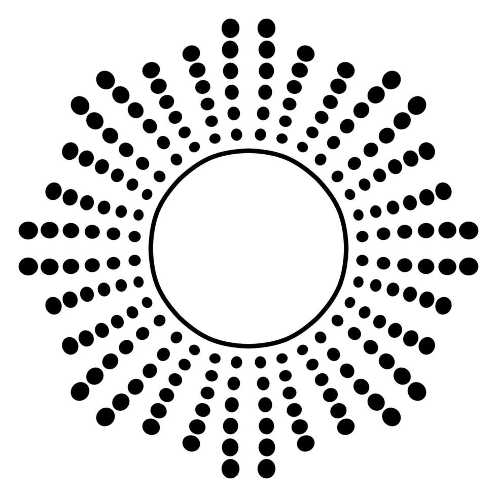 schattig mandala halftoonframe. sier ronde doodle bloem geïsoleerd op een witte achtergrond. geometrische decoratieve sieraad in etnische oosterse stijl. vector