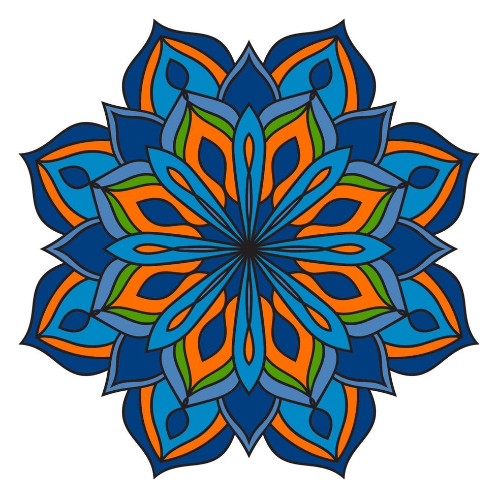 schattige mandala. sier ronde doodle bloem geïsoleerd op een witte achtergrond. geometrische decoratieve sieraad in etnische oosterse stijl. vector