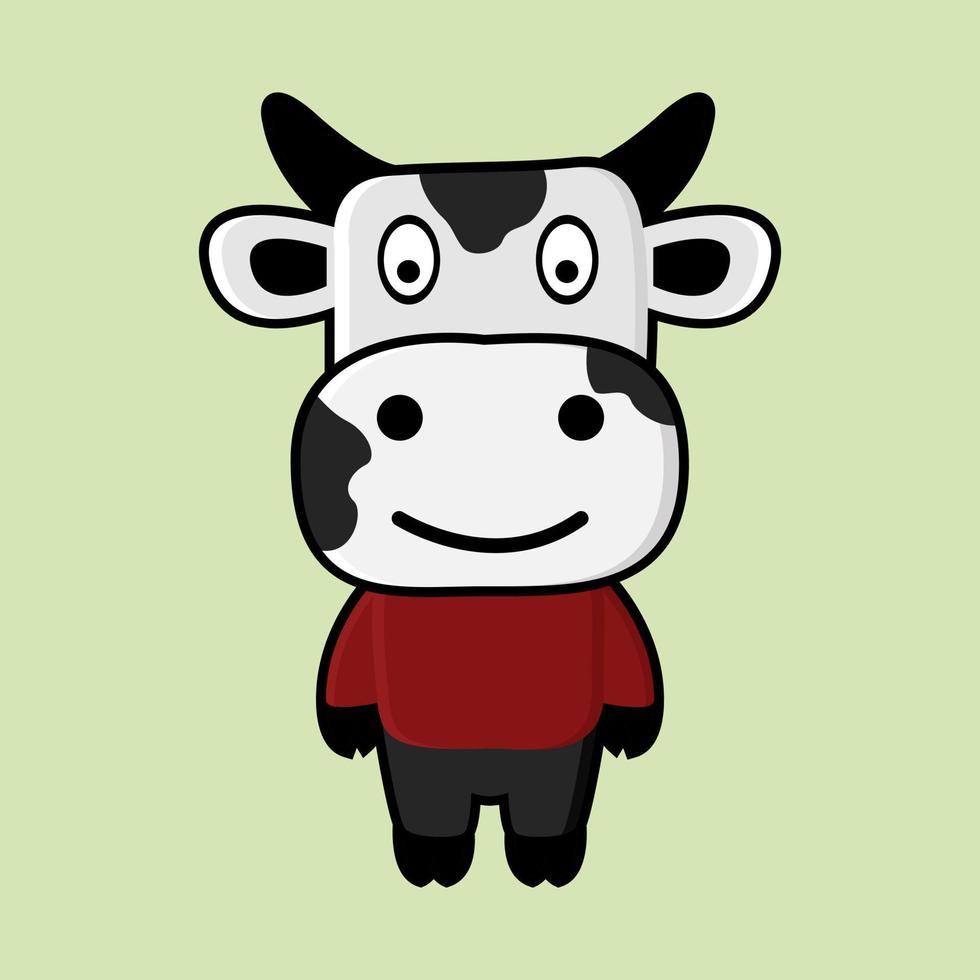 schattige koe mascotte van illustratie vector