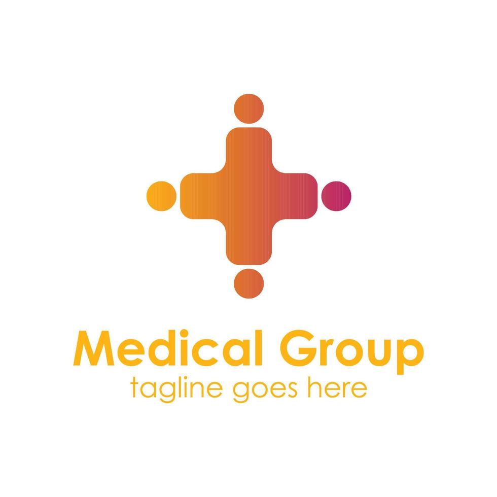 medische groepslogo ontwerpsjabloon, eenvoudig en uniek. perfect voor zaken, bedrijf, ziekenhuis, winkel, gemeenschap, enz. vector