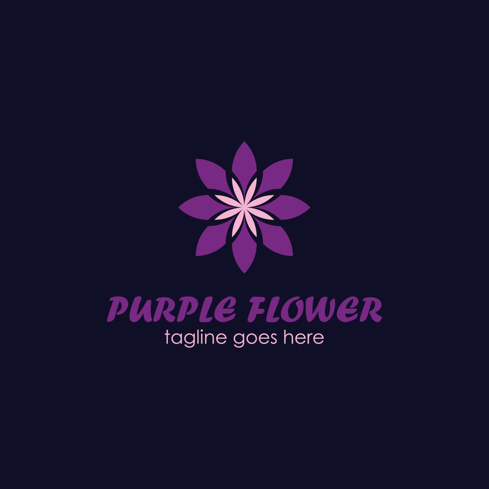 paarse bloem logo ontwerpsjabloon eenvoudig en elegant. perfect voor zaken, mobiel, winkel, vrouw, spa, enz. vector