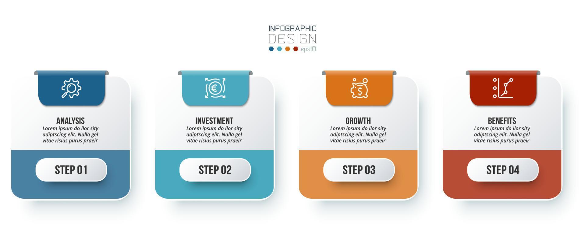 infographic sjabloon bedrijfsconcept met stap. vector