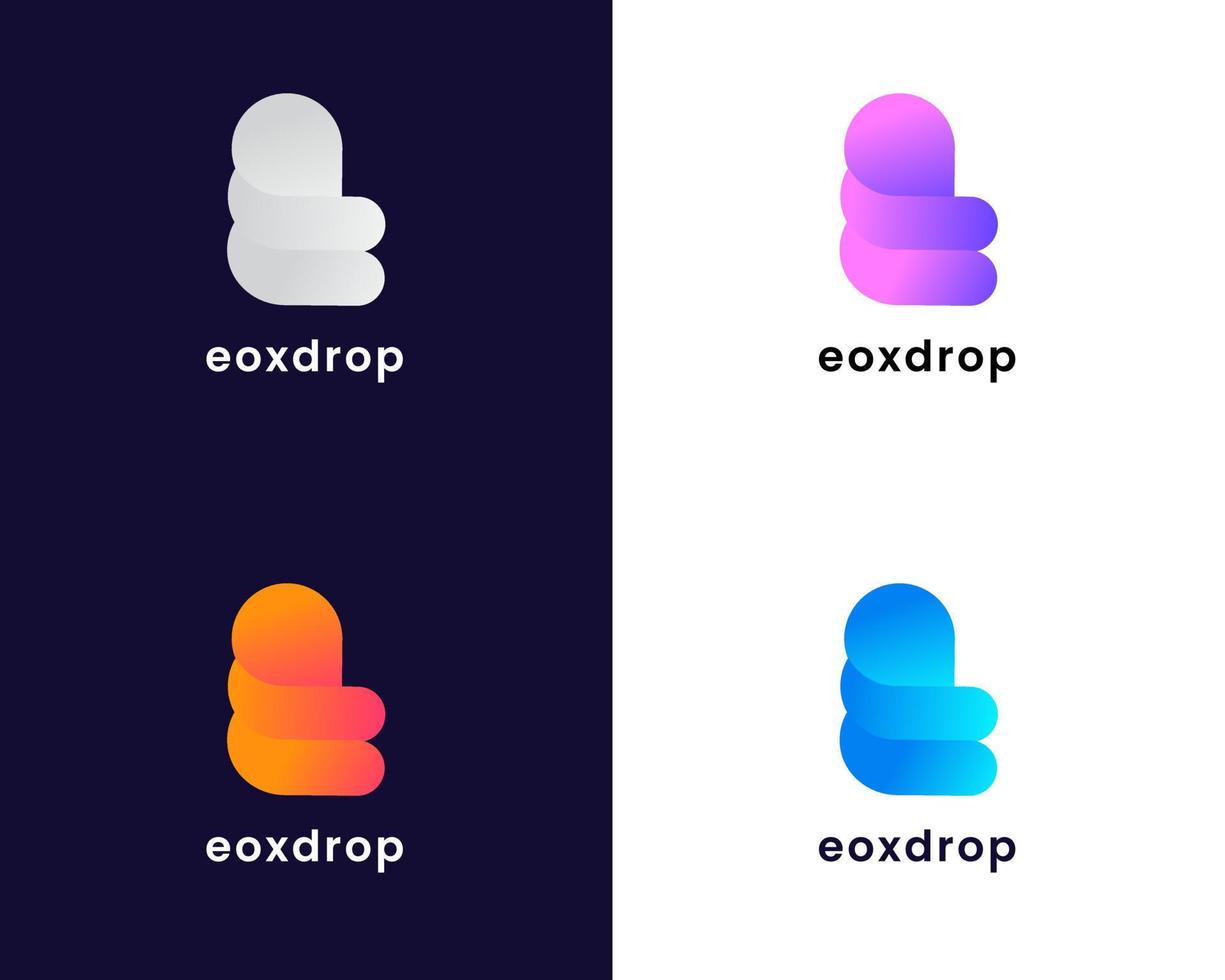 letter e met drop logo ontwerpsjabloon vector
