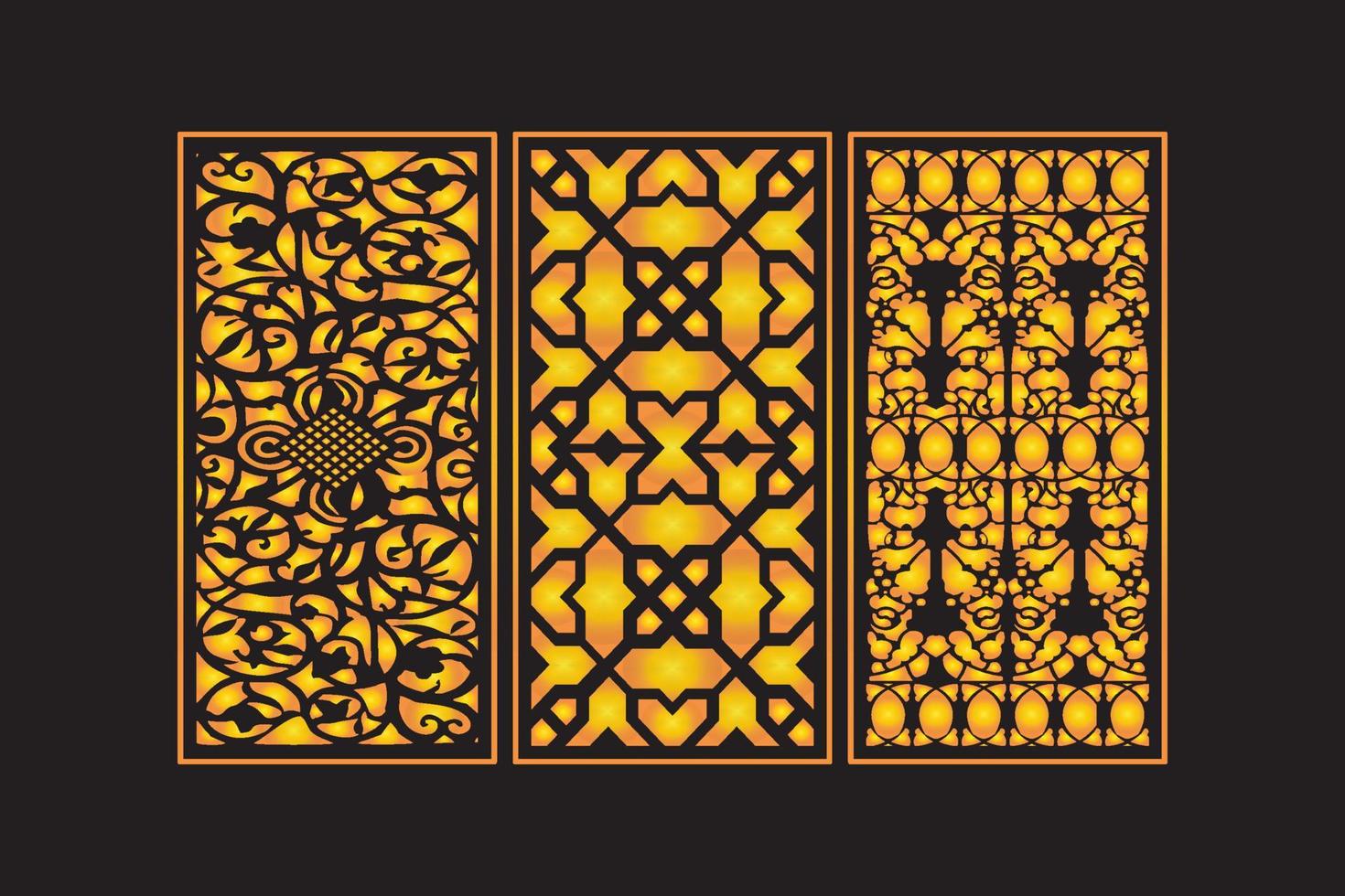 decoratief gestanst bloemen naadloos abstract patroon lasergesneden panelen gouden sjabloon vector