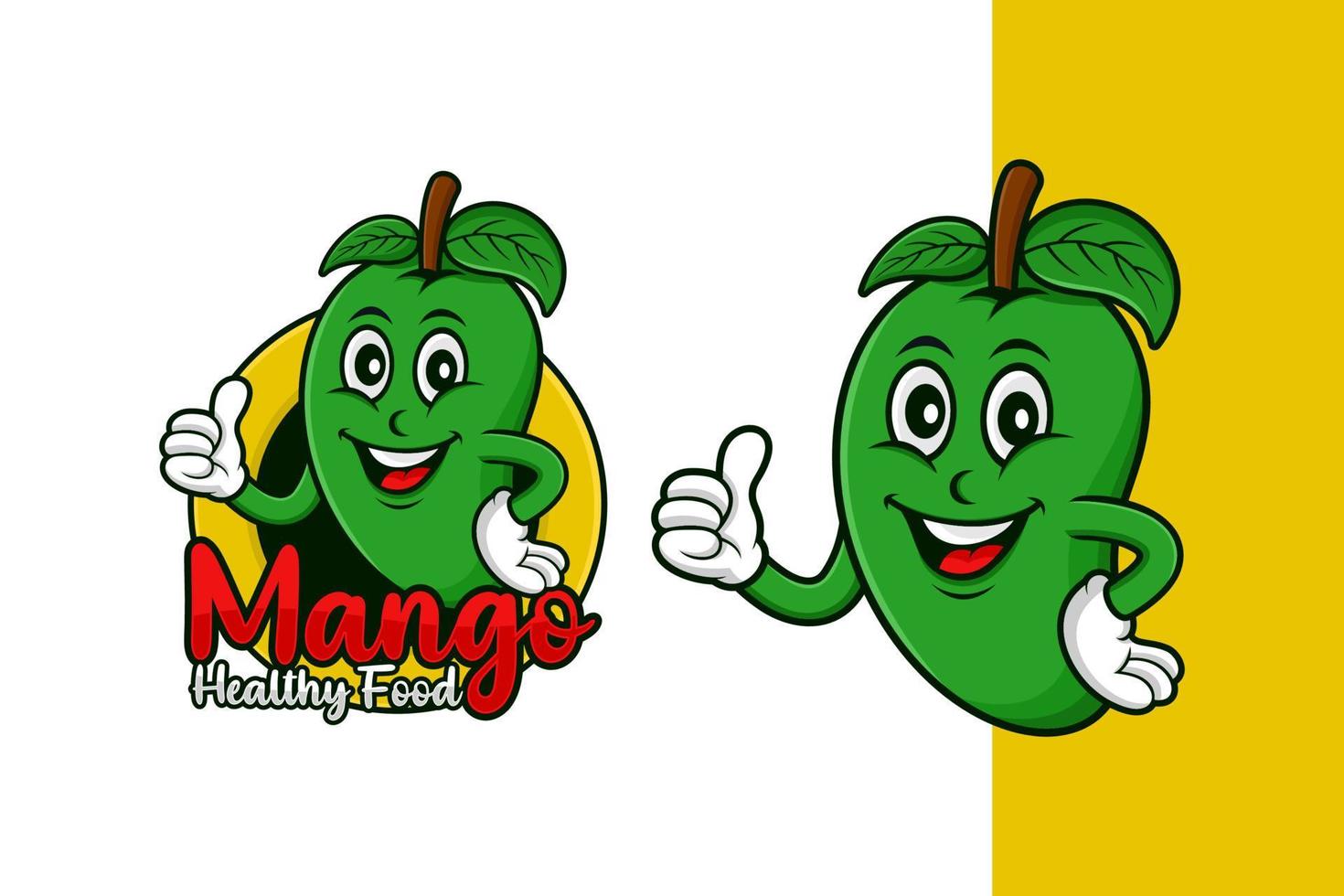 mango gezond voedsel mascotte cartoon ontwerp illustratie vector