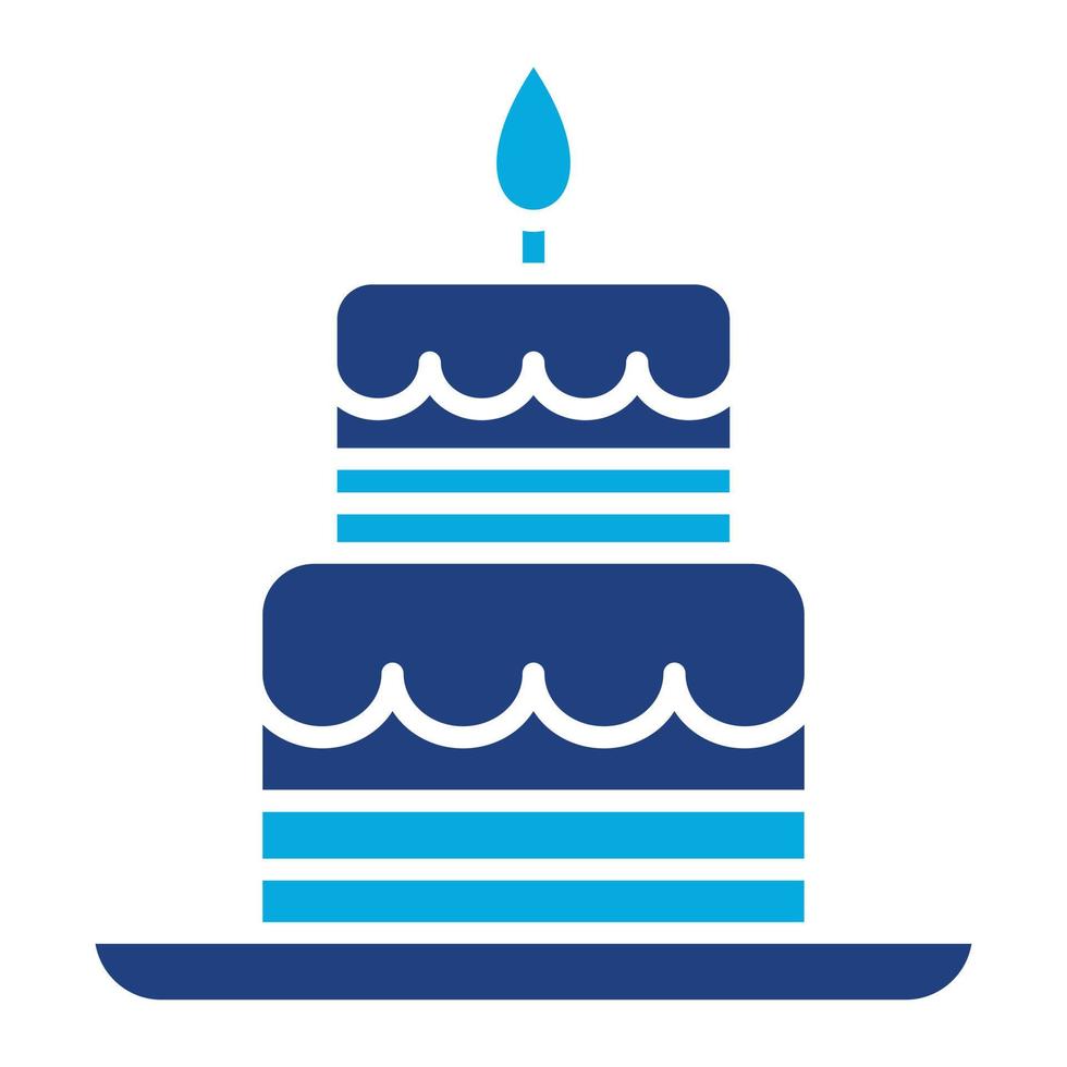 twee gelaagde cake glyph twee kleuren icoon vector