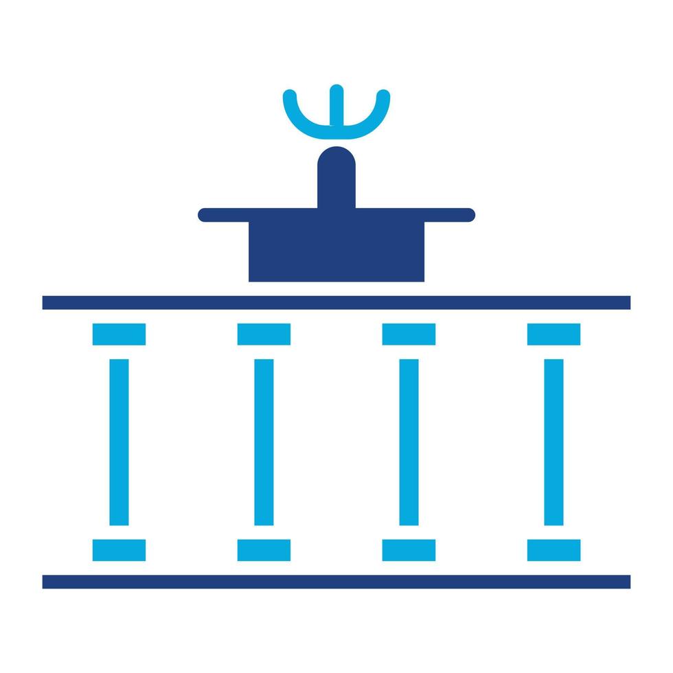 Brandenburger Tor glyph twee kleuren icoon vector
