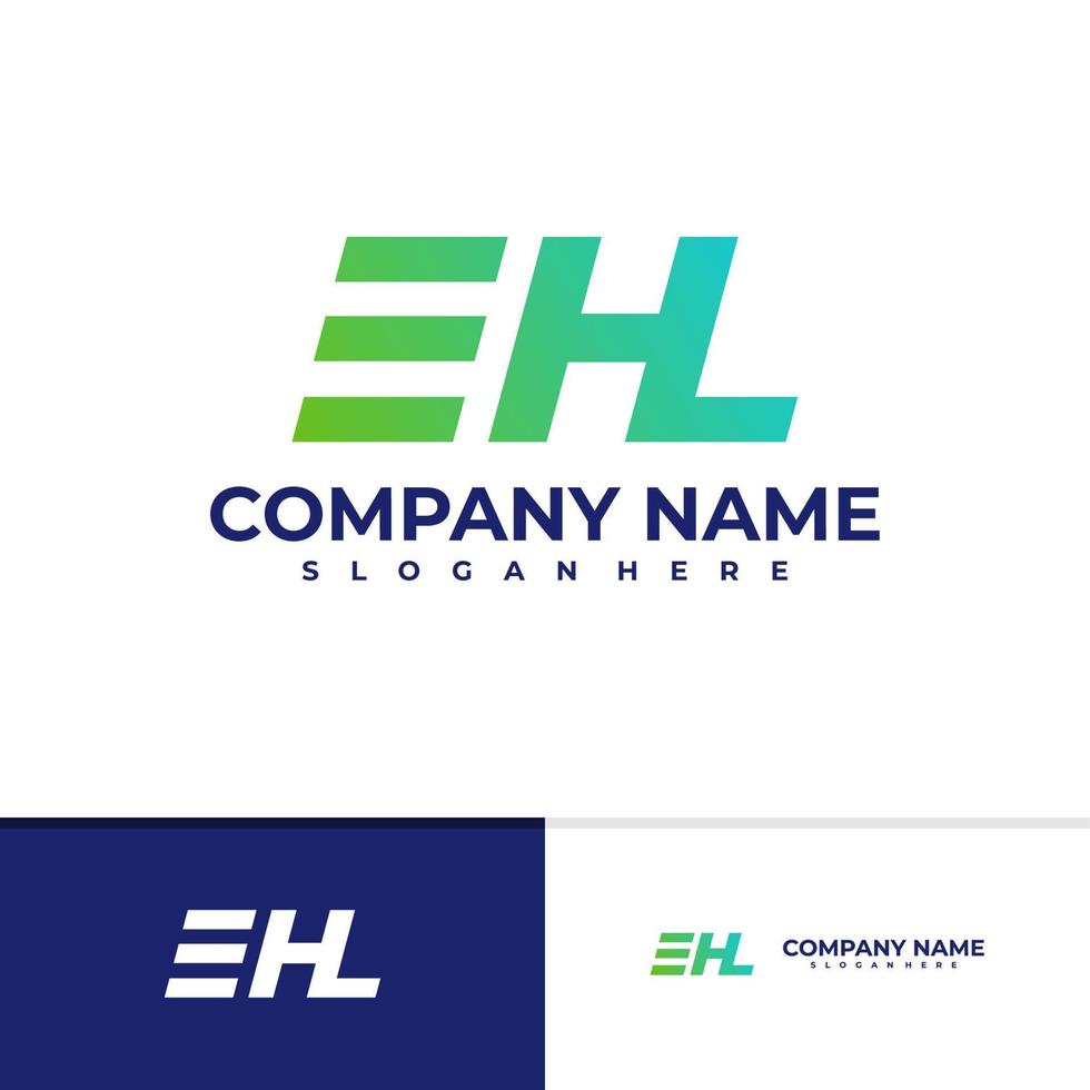 brief ehl logo vector sjabloon, eerste ehl logo ontwerpconcepten