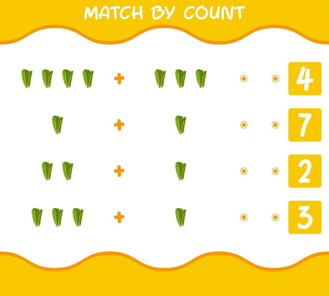 match door het aantal cartoonsla te tellen. match en tel spel. educatief spel voor kleuters en peuters vector