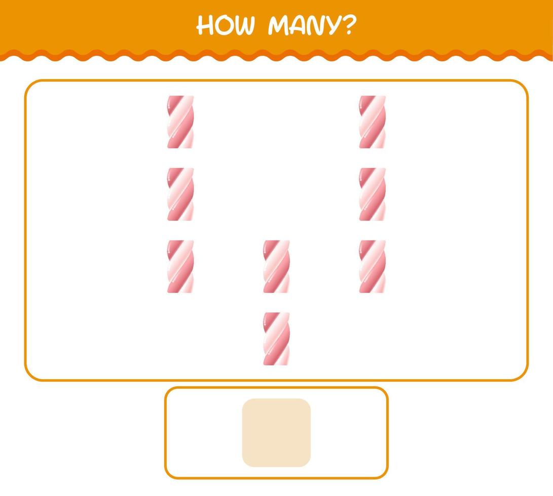 hoeveel cartoon marshmallows. tel spel. educatief spel voor kleuters en peuters vector