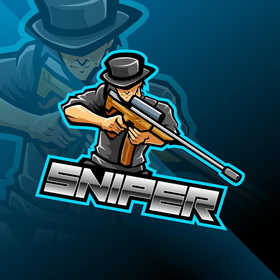 sniper esport mascotte vector