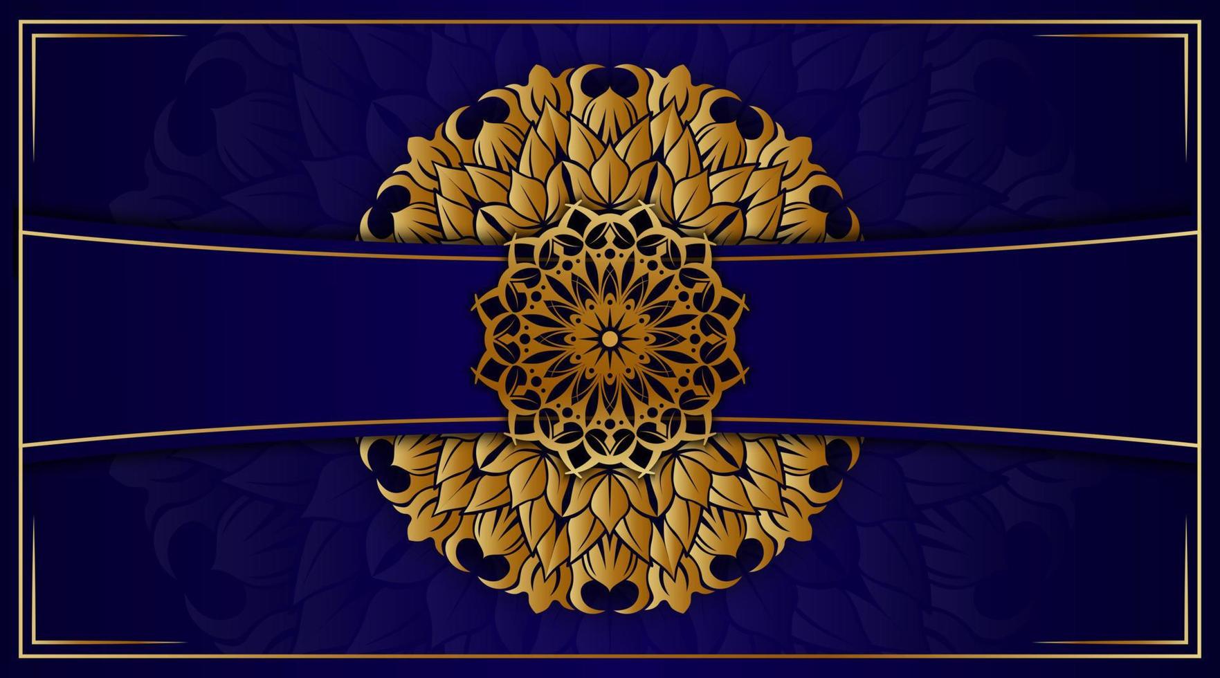 achtergrond vectorontwerp, met gouden mandala-decoratie vector