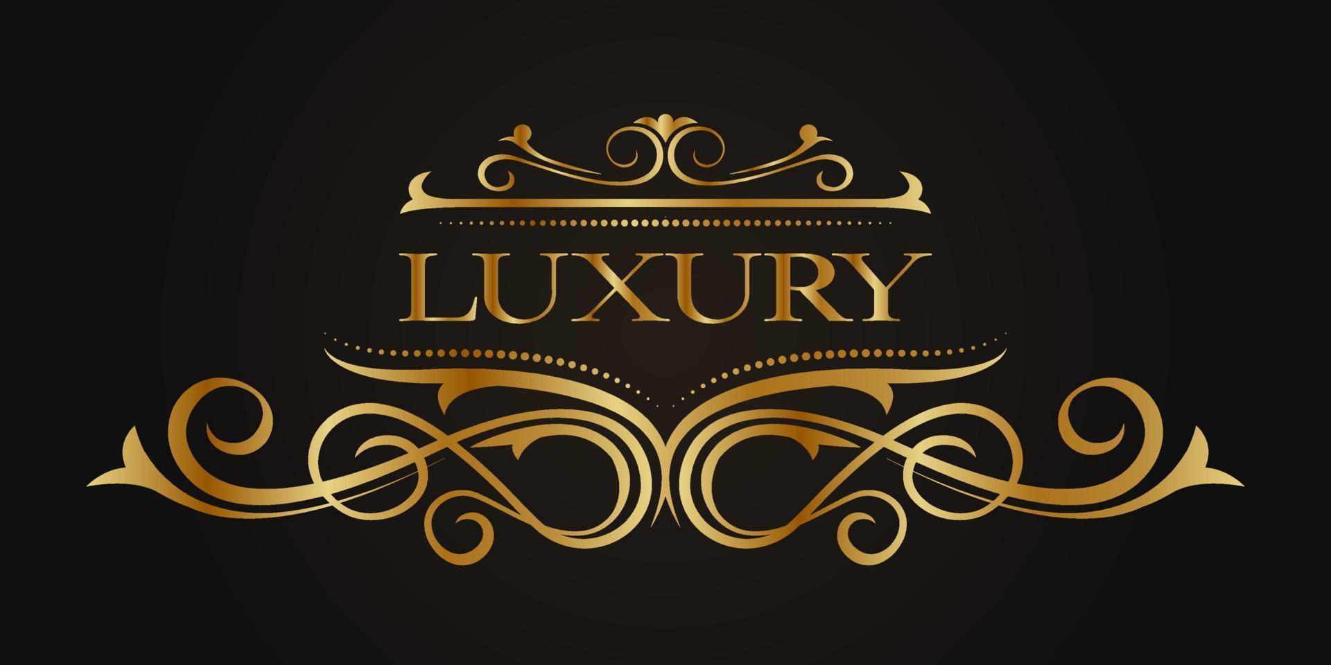 luxe ornament vintage logo rand vector