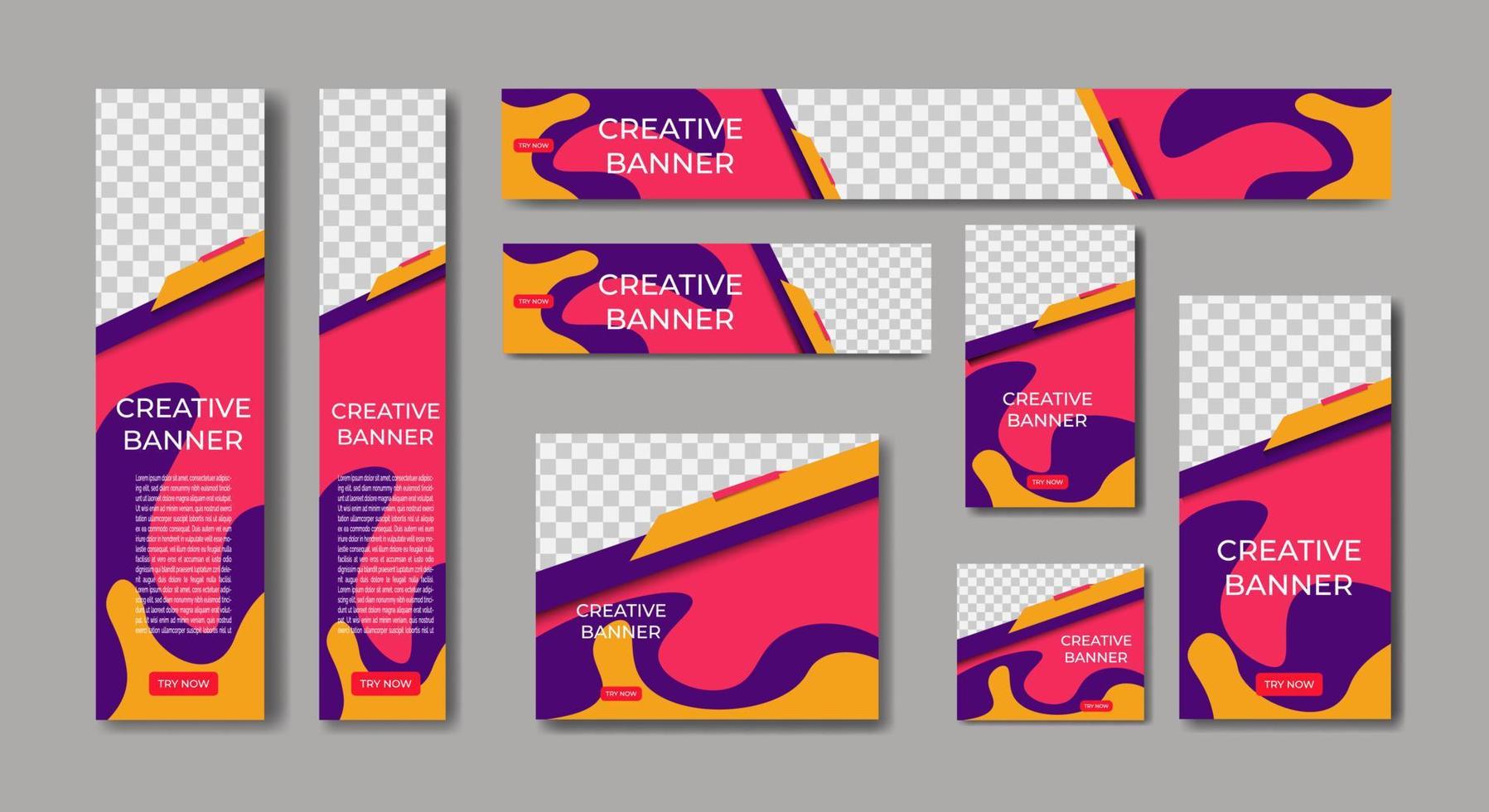 set van sjabloonontwerp voor advertentiebanners vector