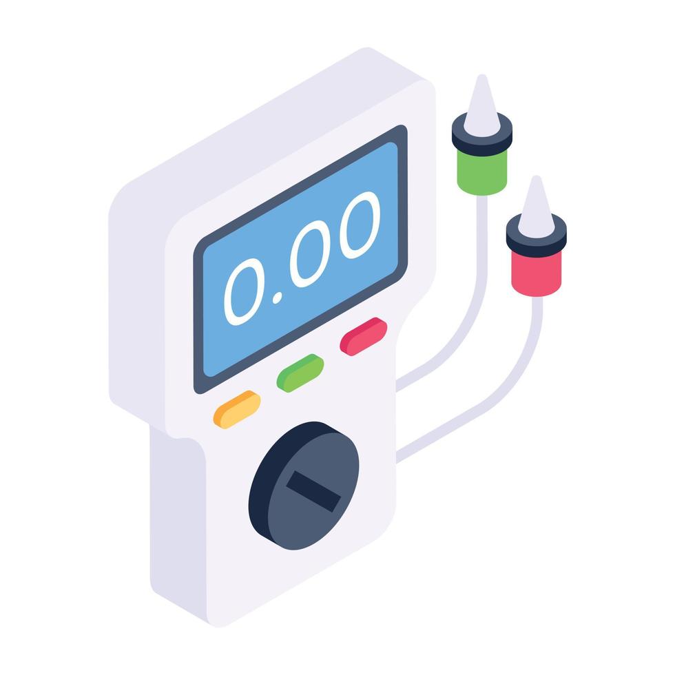 een icoon van voltmeter isometrische vector