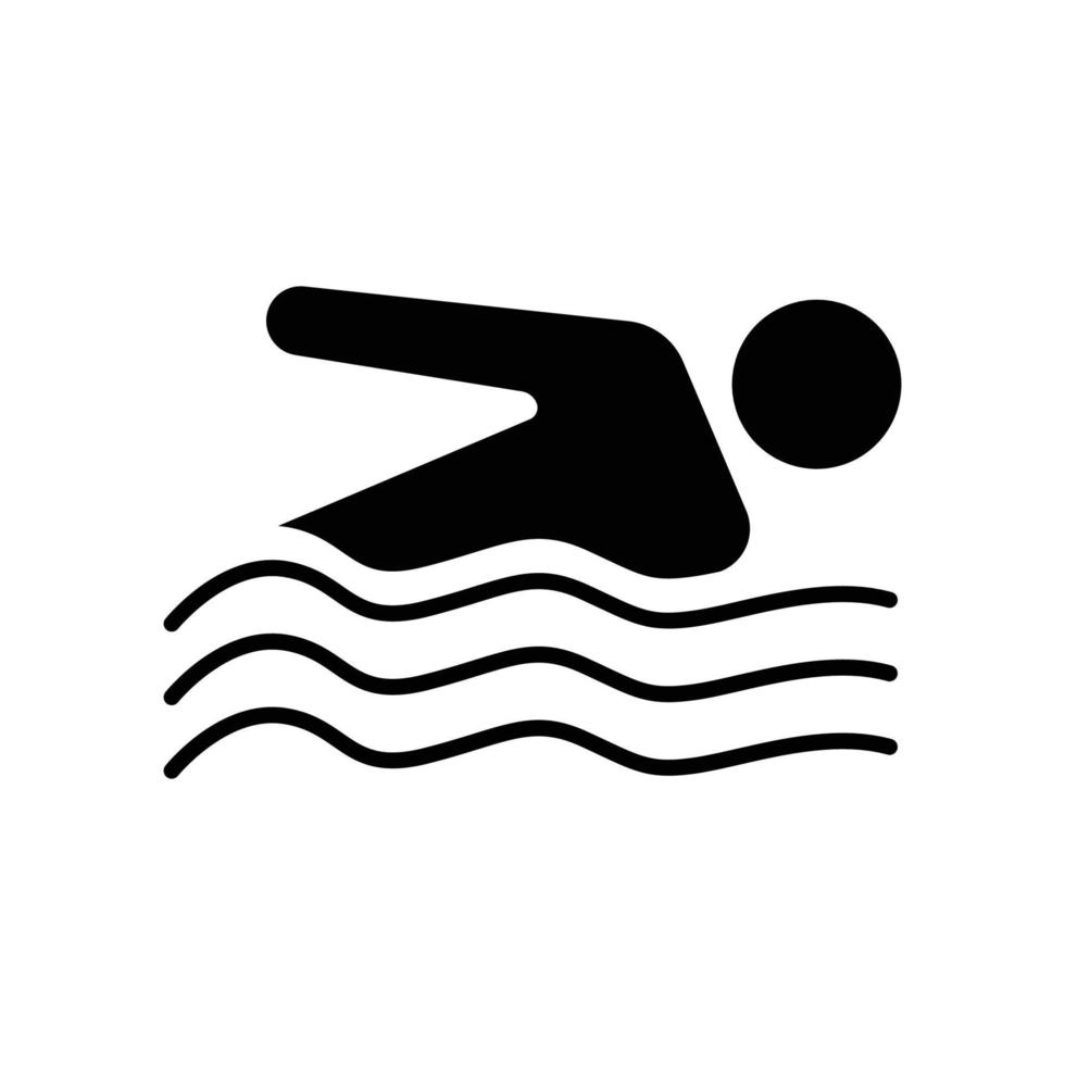 zwemmer pictogram vector. zwemmen, atleet, sport. solide pictogramstijl, glyph. eenvoudig ontwerp illustratie bewerkbaar vector