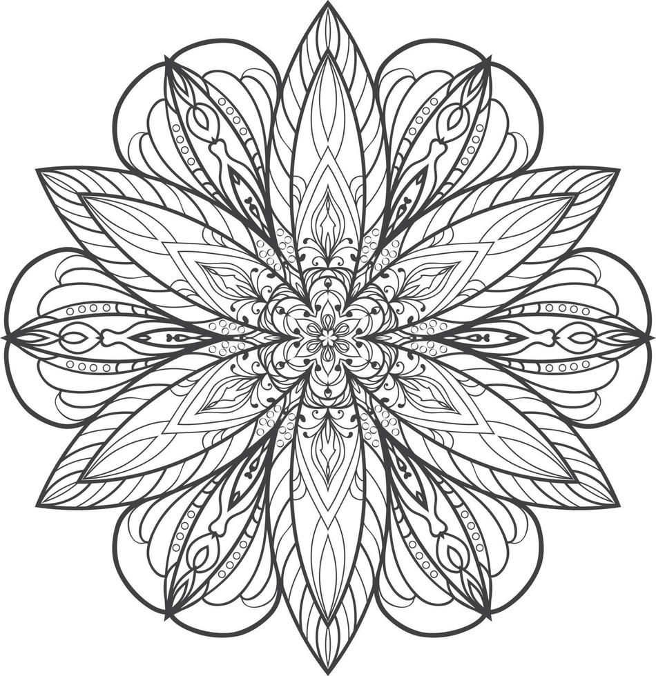 cirkelvormige bloem mandala op wit gratis vector