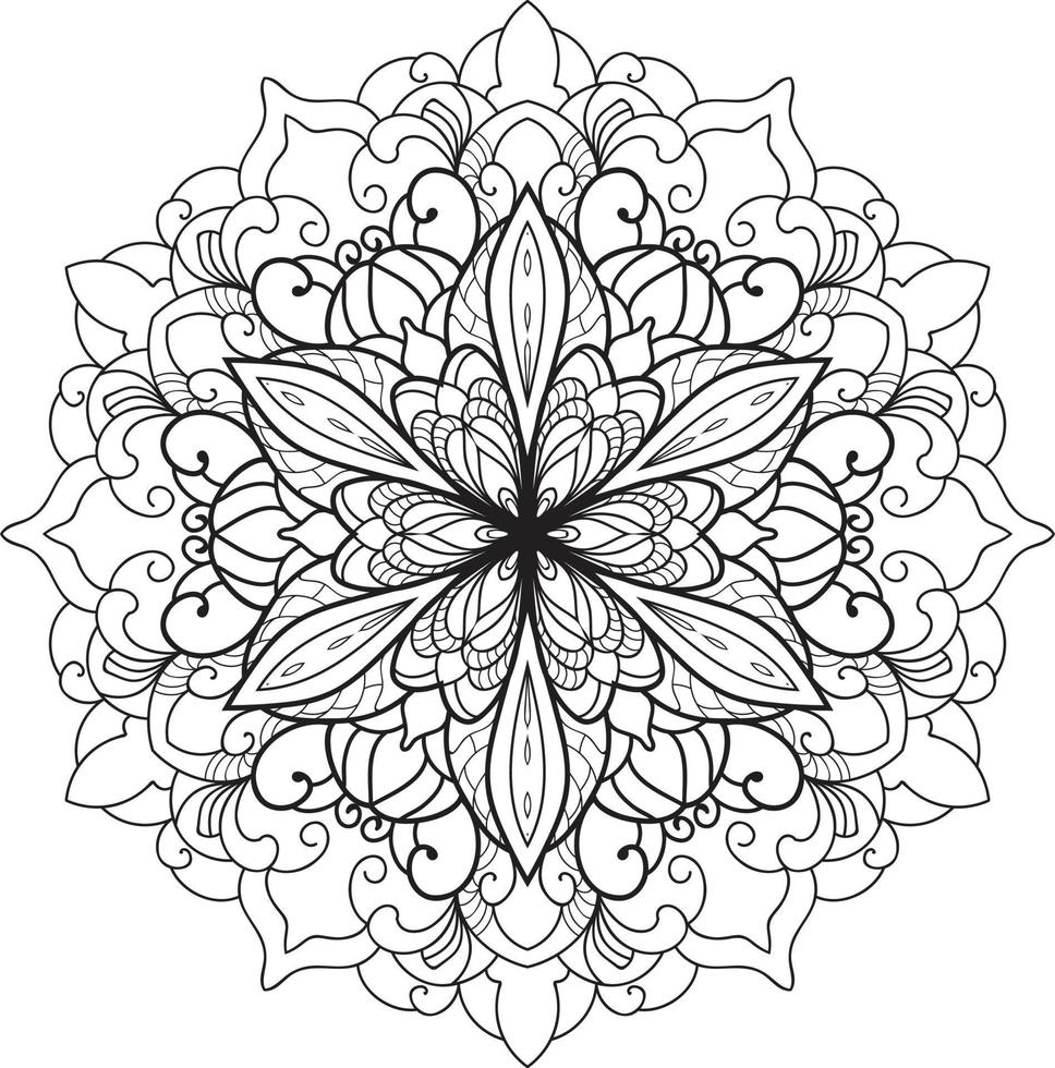 cirkelvormige bloem mandala op wit gratis vector