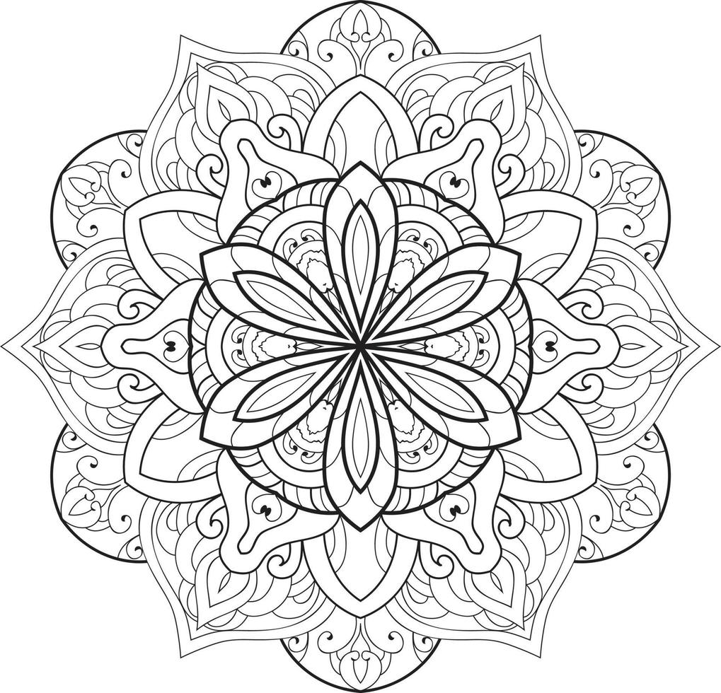 cirkelvormige bloem mandala op wit gratis vector