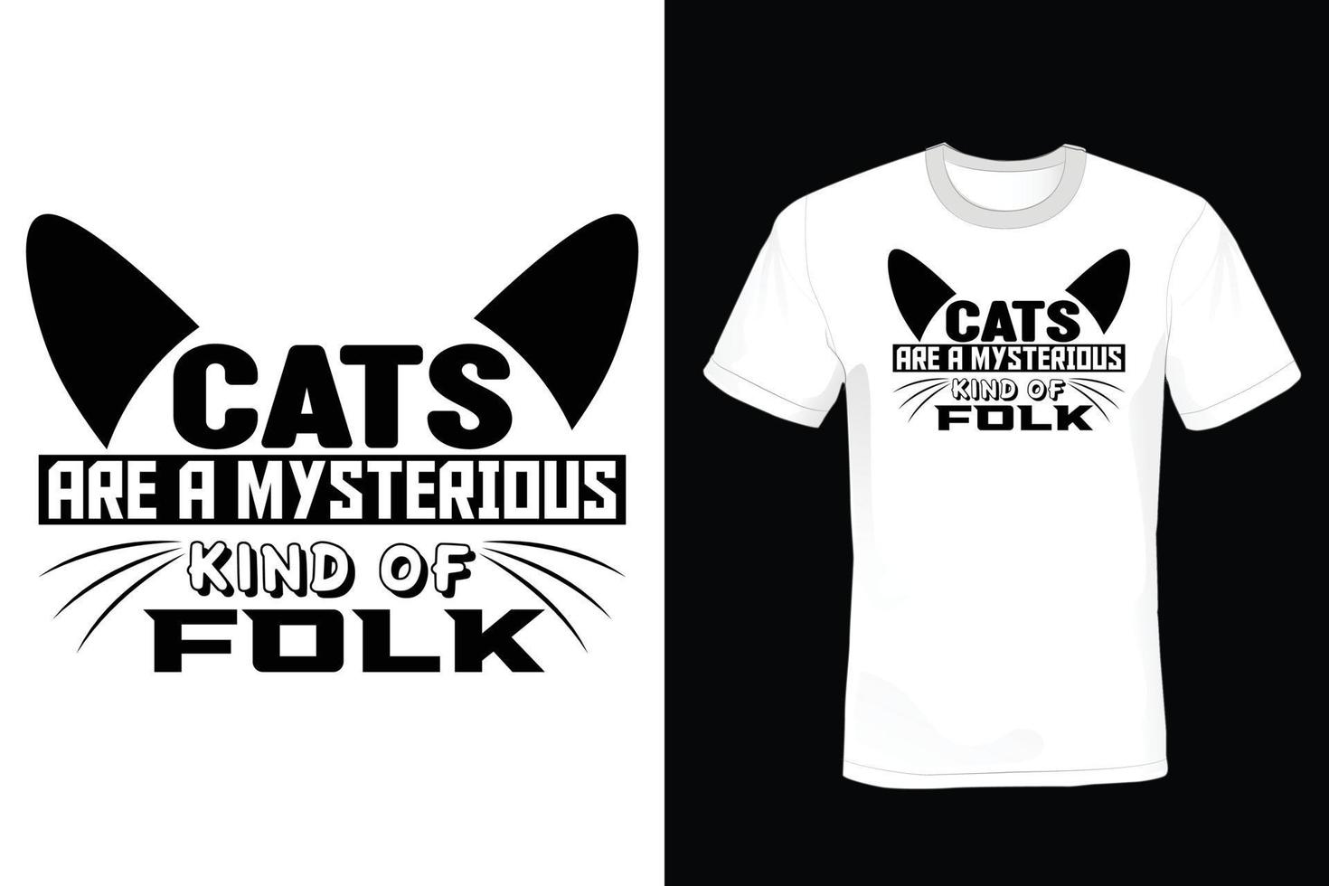 katten t-shirt ontwerp, vintage, typografie vector