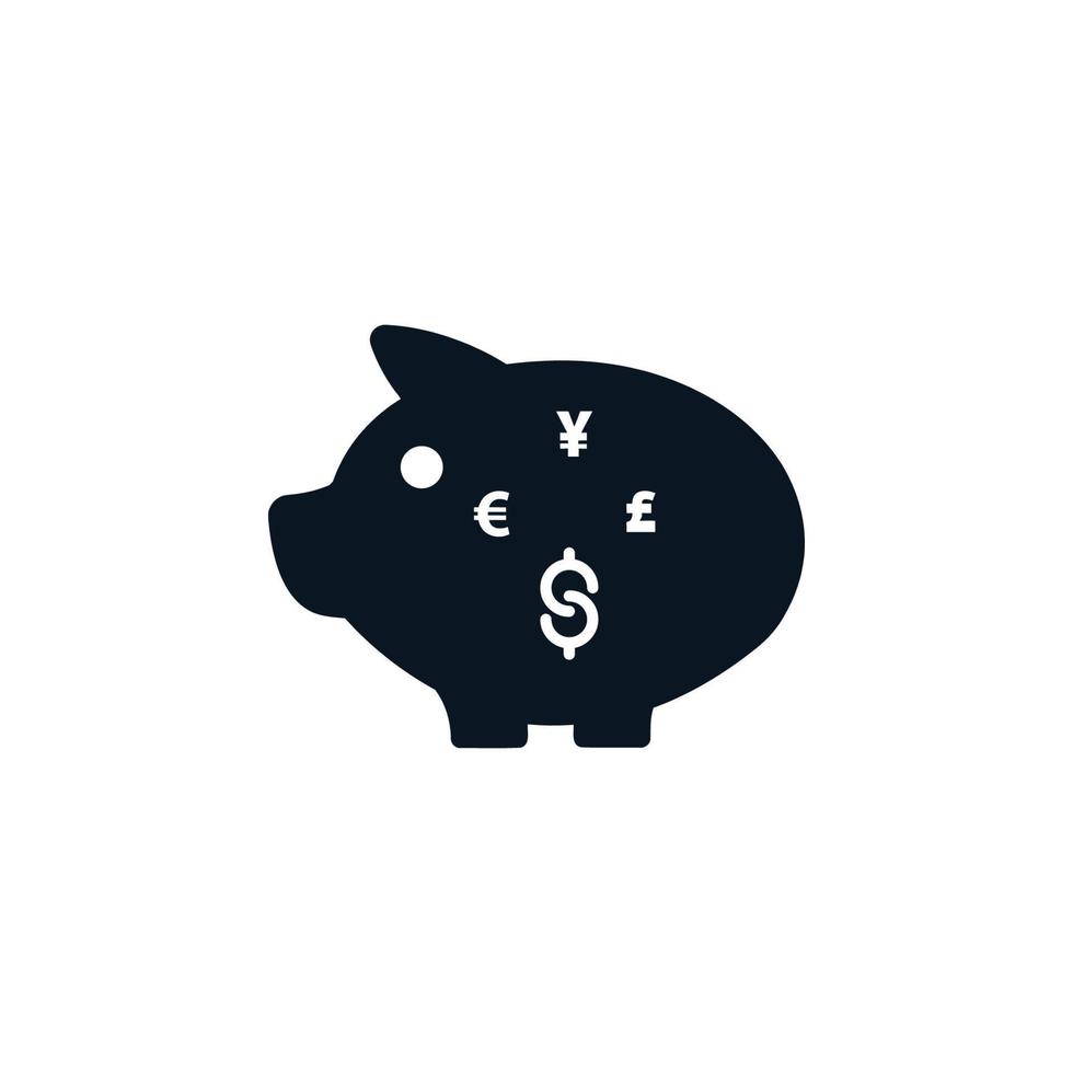 contant geld, valuta, geld, spaarvarken, sparen, geld besparen Pictogram vector