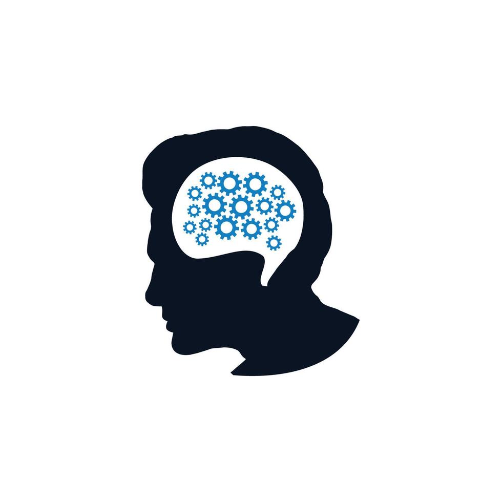 creatieve technologie menselijk hoofd logo pictogram ontwerp vector