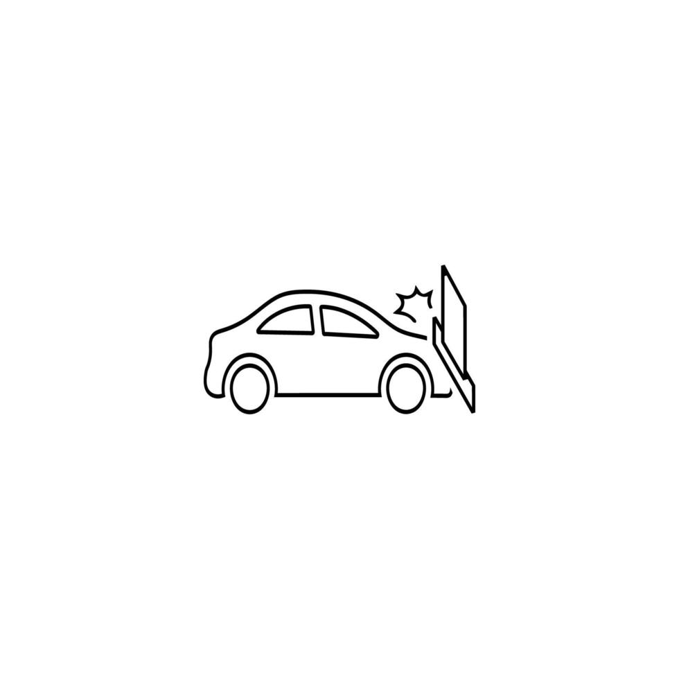 auto-ongeluk met muurpictogram vector