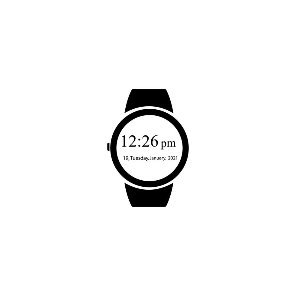 digitaal horloge zwart pictogram vector