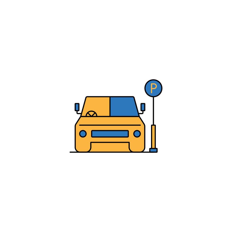 weg auto parkeren pictogram vector