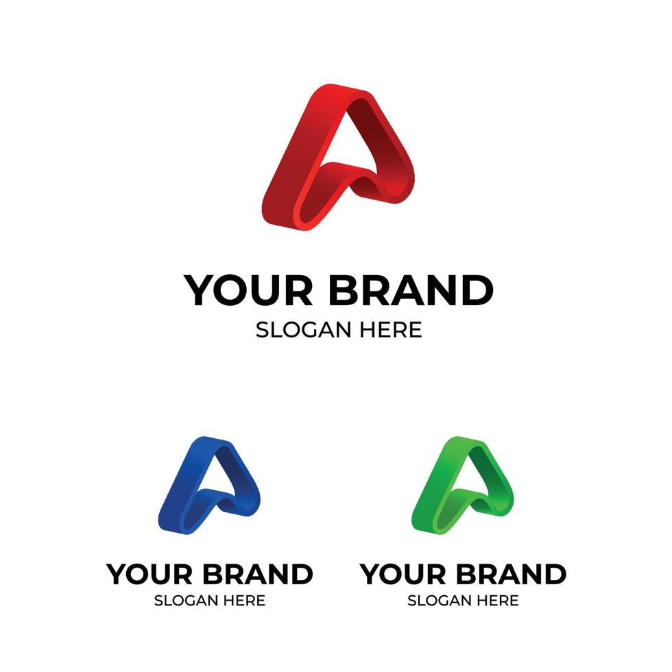 letter een logo-ontwerp met 3D-stijl vector