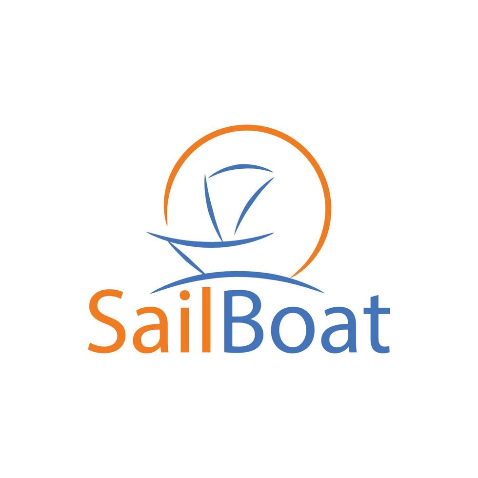 abstract zeilboot logo ontwerp vector