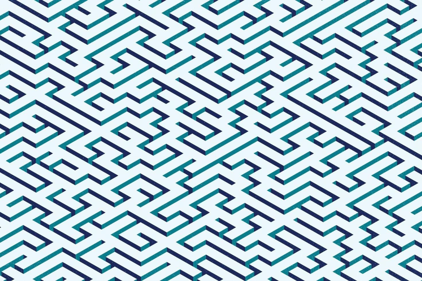blauw doolhof abstract patroonontwerp met luidruchtige textuur. isometrische diepte achtergrond afbeelding vector