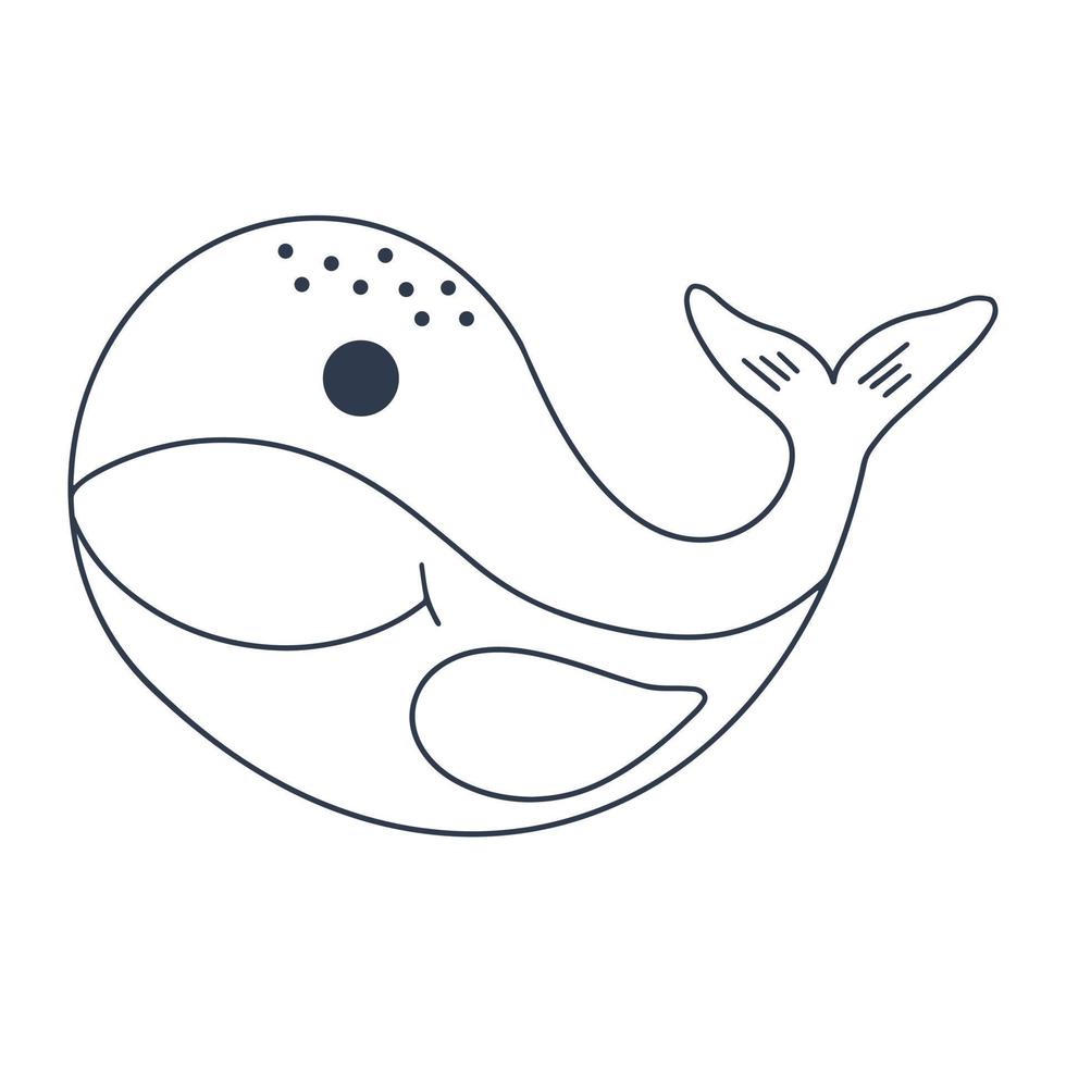 zee walvis baby karakter vectorillustratie vector