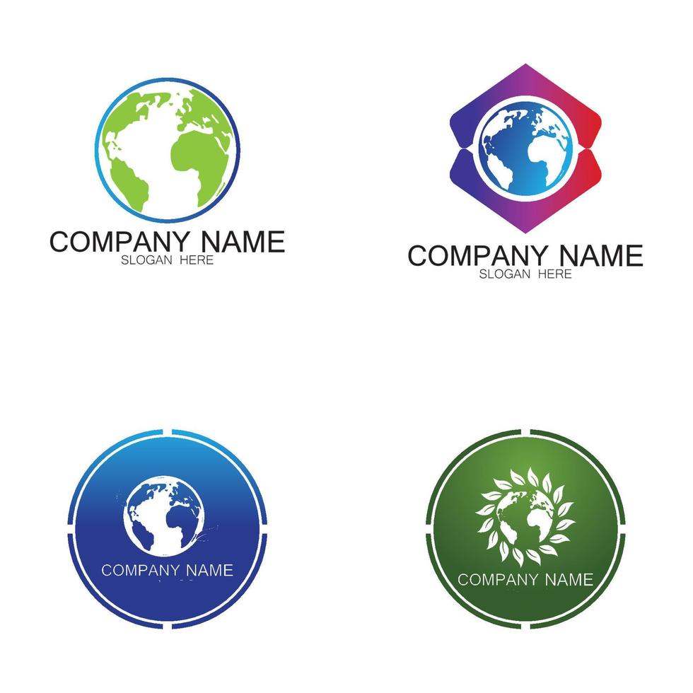 wereld logo ontwerpen vector icon