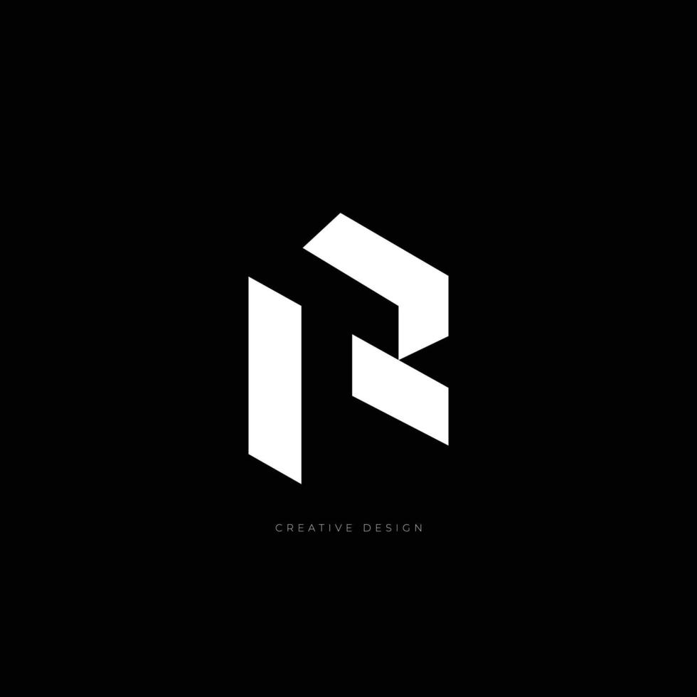 brief ontwerp tr negatieve ruimte elegant logo vector