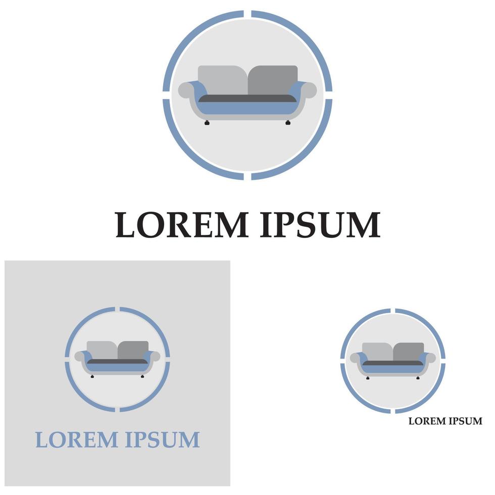 sofa vector logo pictogram afbeelding achtergrond