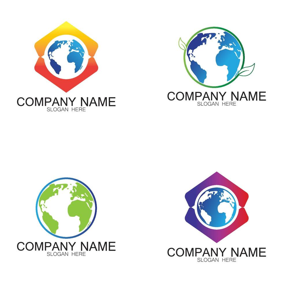 wereld logo ontwerpen vector icon