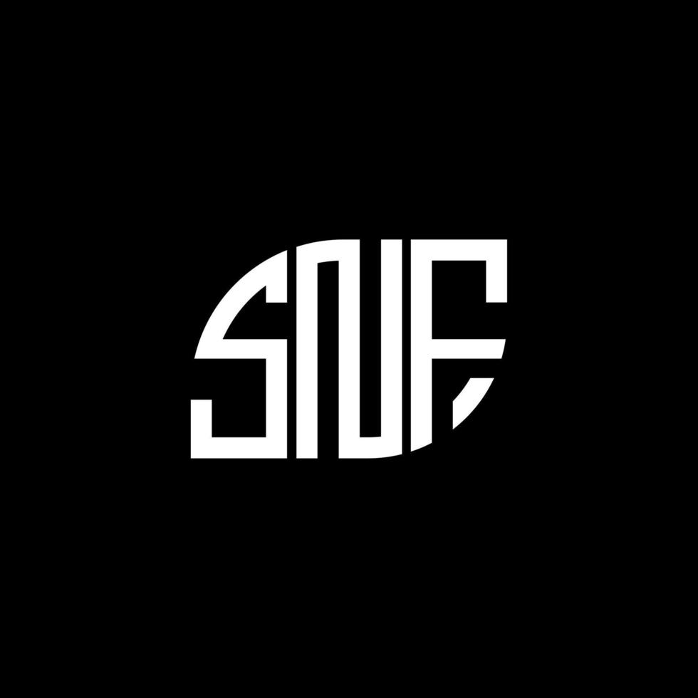 snf brief logo ontwerp op zwarte achtergrond. snf creatieve initialen brief logo concept. snf brief ontwerp. vector