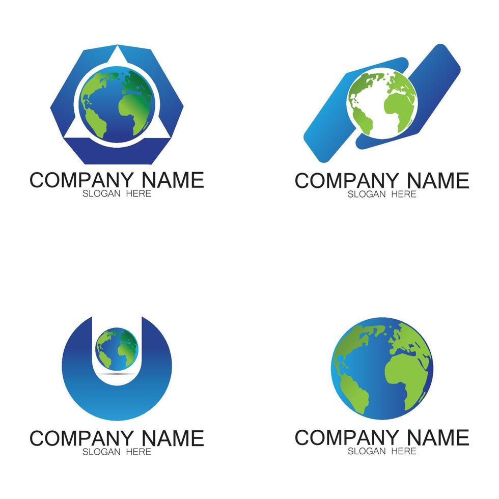 wereld logo ontwerpen vector icon
