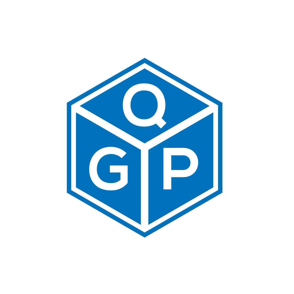 QGP brief logo ontwerp op zwarte achtergrond. qgp creatieve initialen brief logo concept. qgp-briefontwerp. vector