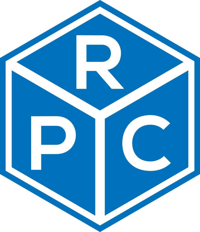RPC brief logo ontwerp op zwarte achtergrond. rpc creatieve initialen brief logo concept. rpc-briefontwerp. vector