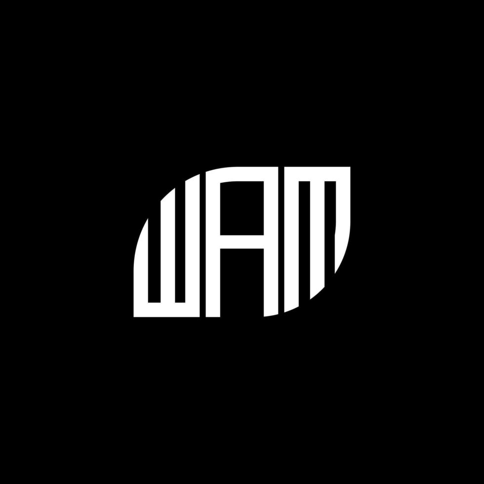 wam brief logo ontwerp op zwarte achtergrond. wam creatieve initialen brief logo concept. wam brief ontwerp. vector