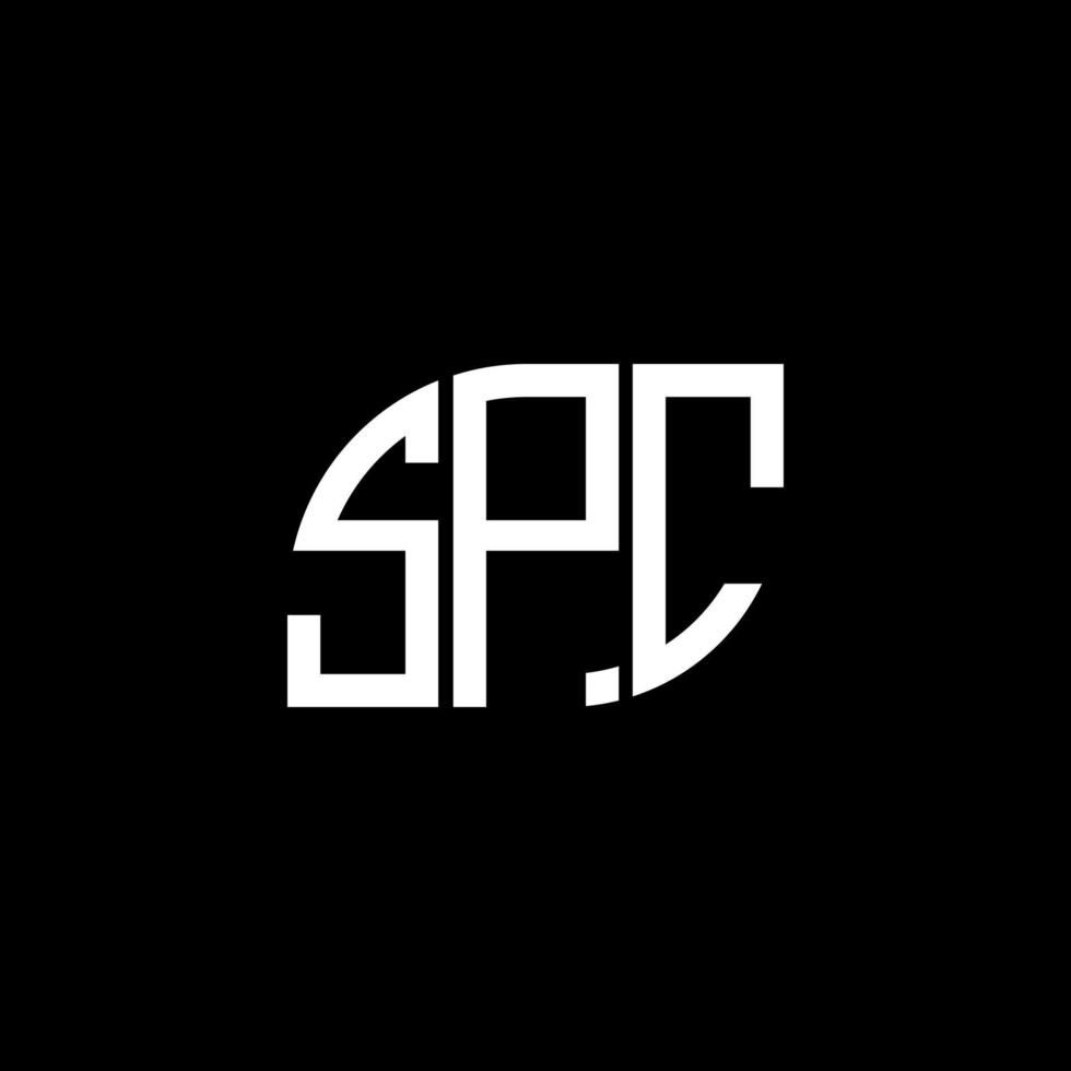 spc brief logo ontwerp op zwarte achtergrond. spc creatieve initialen brief logo concept. spc brief ontwerp. vector