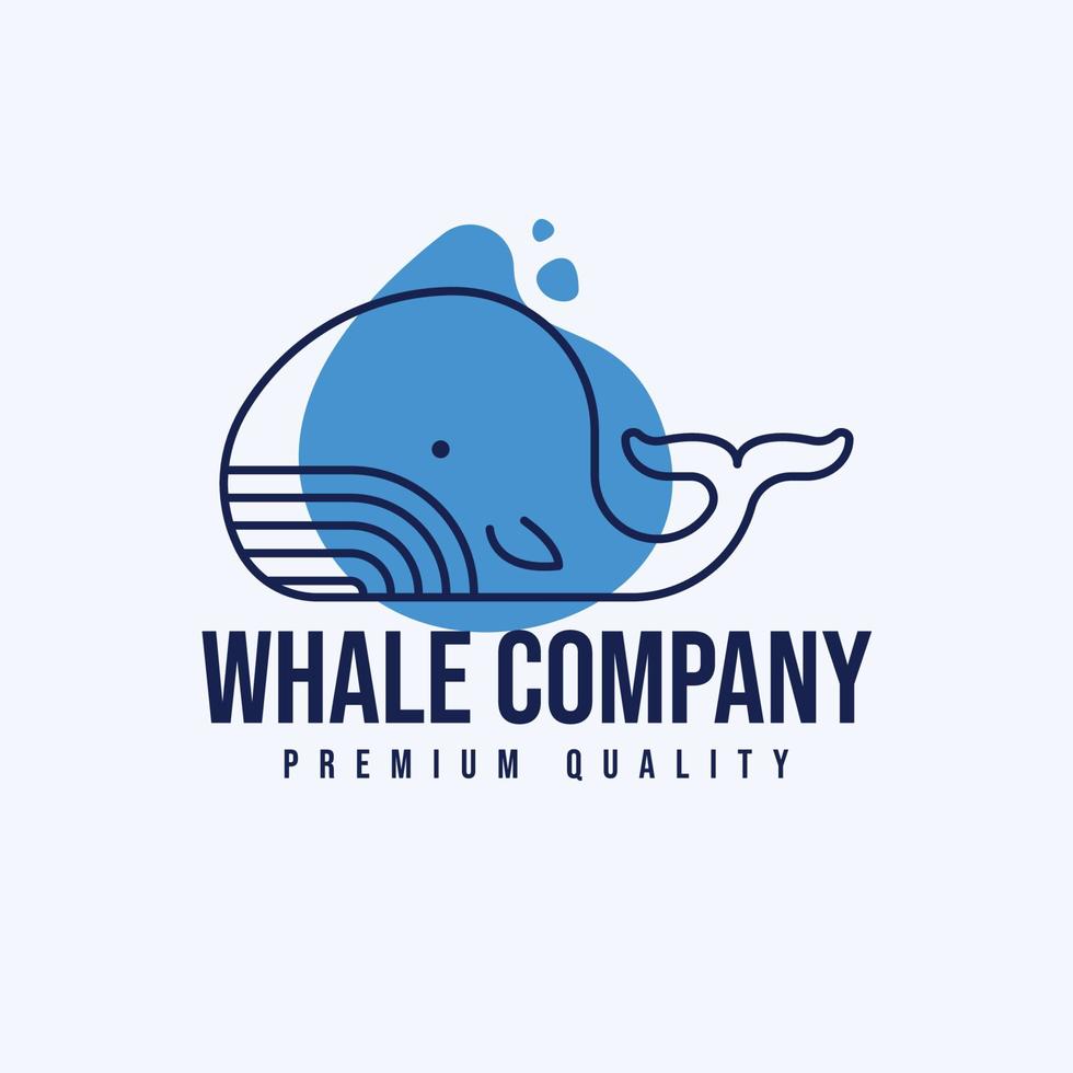 schattig overzicht walvis logo concept vector
