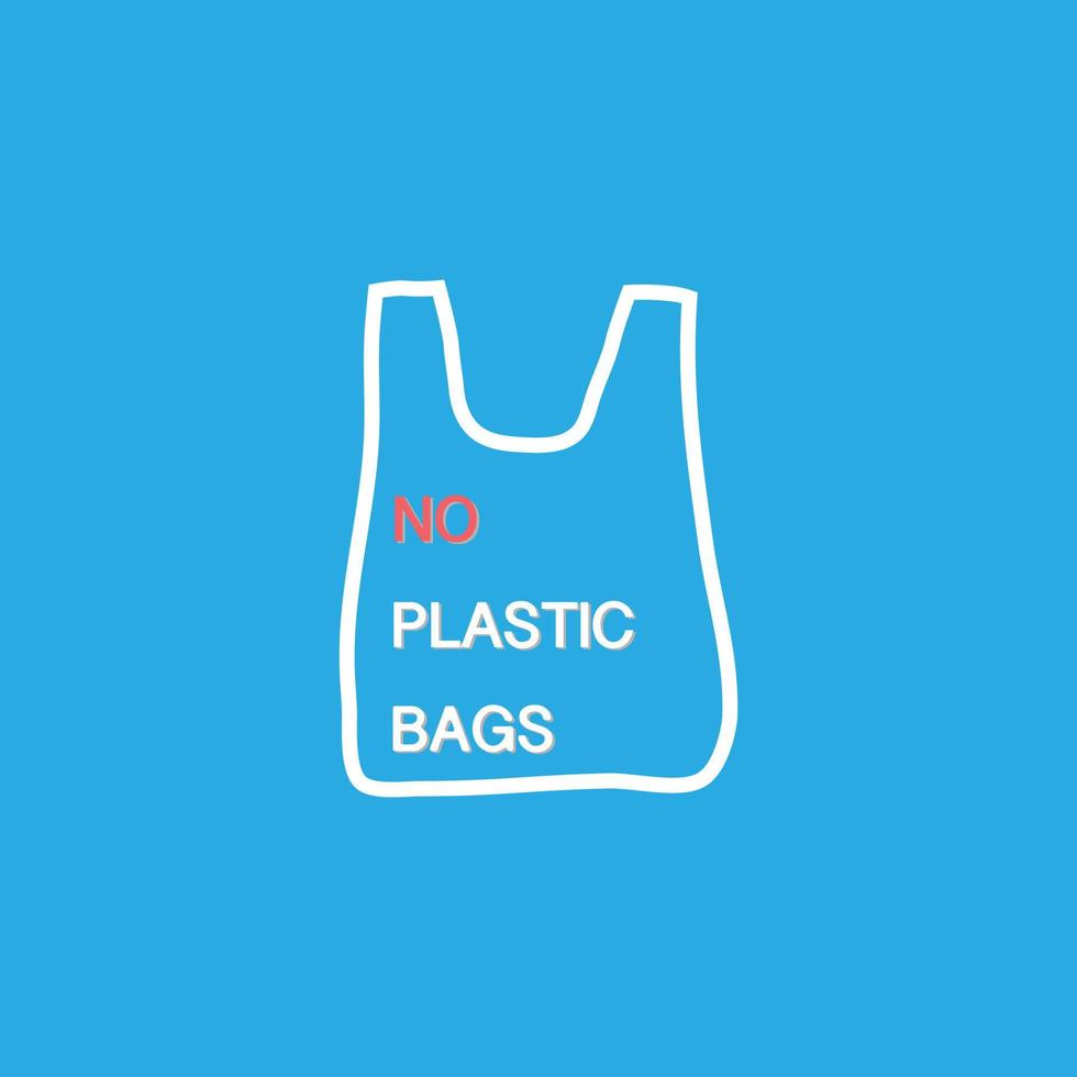 geen bannerpictogram voor plastic zakken vector