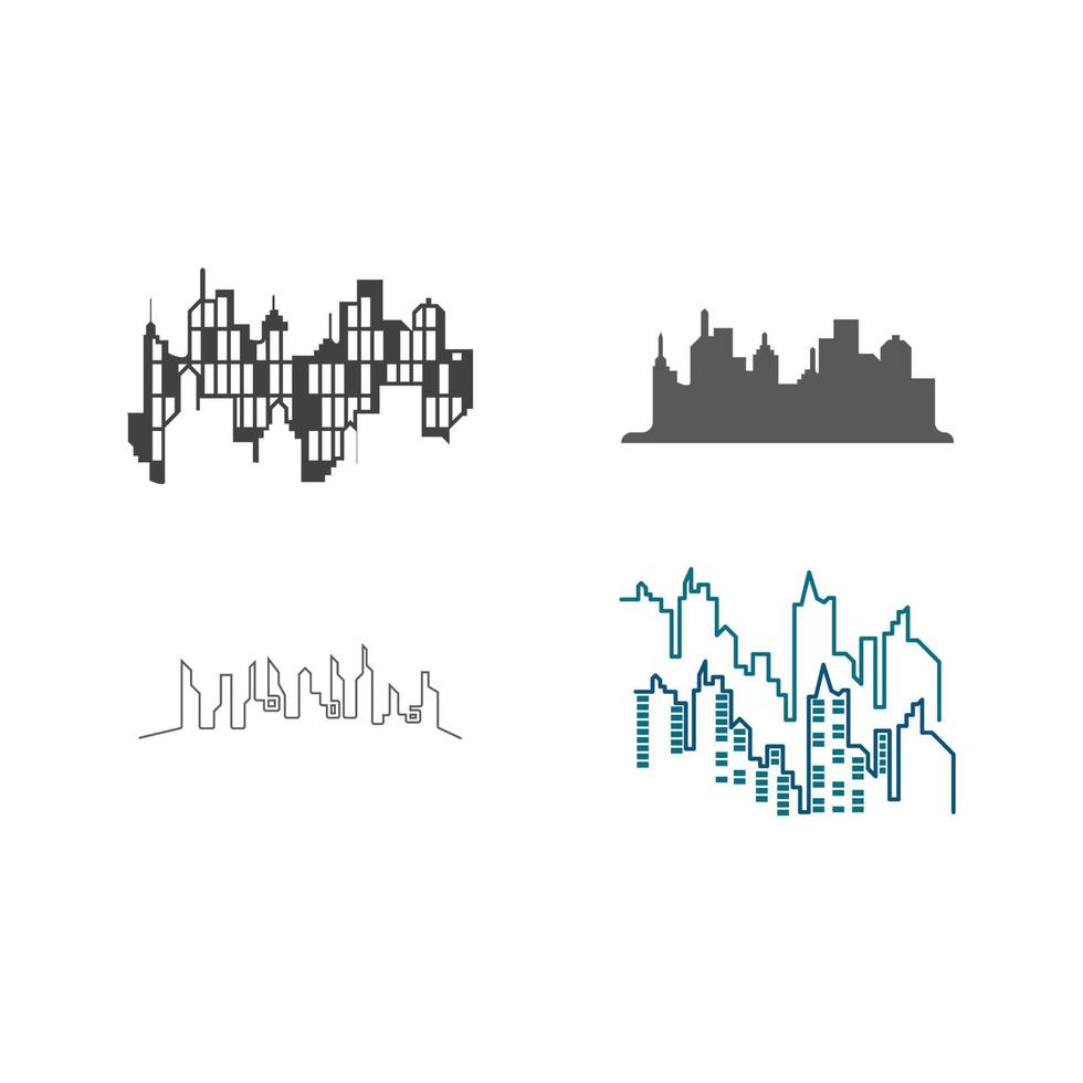 moderne skyline van de stad illustratie in plat ontwerp vector